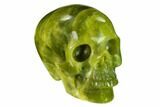 Realistic, Polished Jade (Nephrite) Skull #151140-2